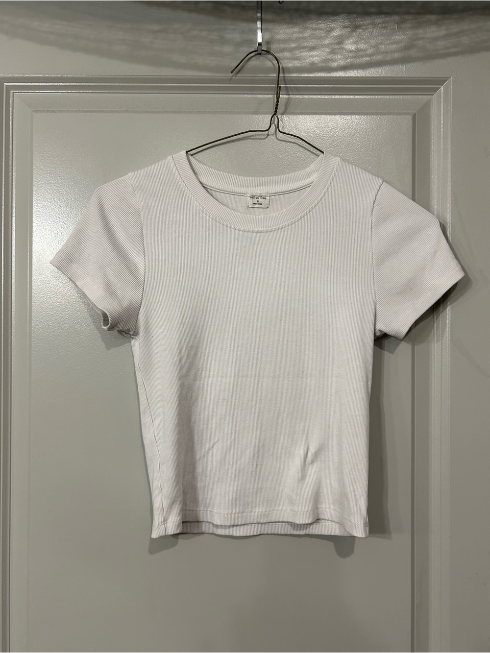 Wilfred Free White Ribbed Short-Sleeve Basic Tee